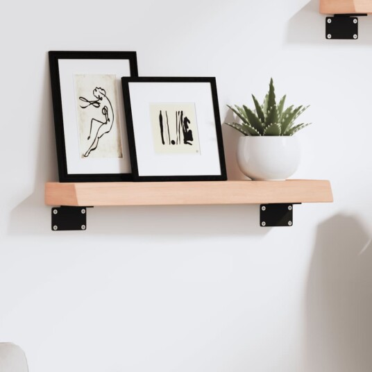 vidaXL Vegghylle 40x10x4 cm ubehandlet heltre eik