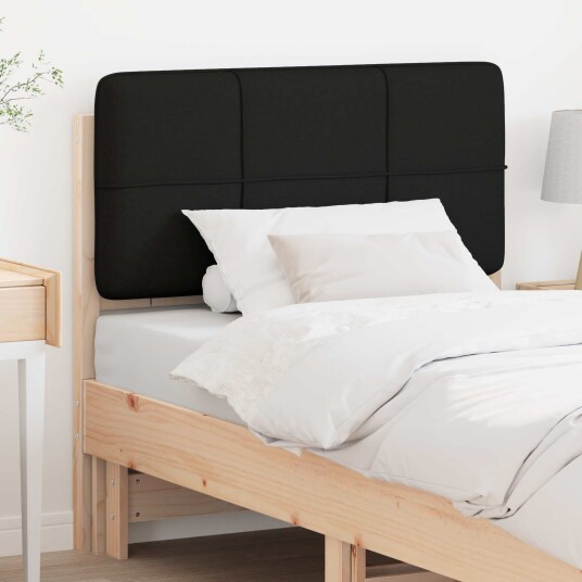 Polstret sengegavl Brun og svart 75 cm Massiv furu