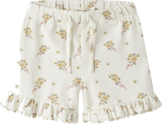 Lil" Atelier Shorts NmfGayo Coconut Melk/Flower Lil Atelier 6 år 116 Shorts Gul Hvit