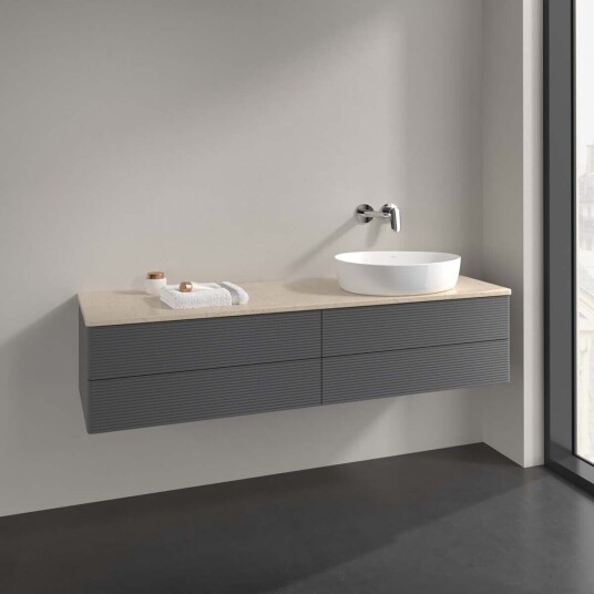 Villeroy & Boch Antao Servantskap med 4 skuffer 160x50x36 cm m/lys Antrasitt/Crème