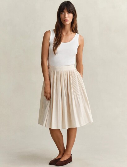 GANT Ctn Pleated Skirt Beige 44