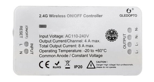 RF 2.4G Zigbee Plus AV/PÅ Mottaker