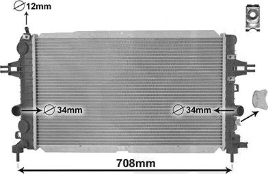 Radiator, motorkjøling VAN WEZEL 37002490