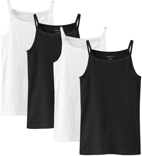 Name It Undertrøye   NOOS   NkfStrap   4 pack   Svart/w/2 x Brig   Name It   13 14 år (158 164)   Undertrøye Hvit