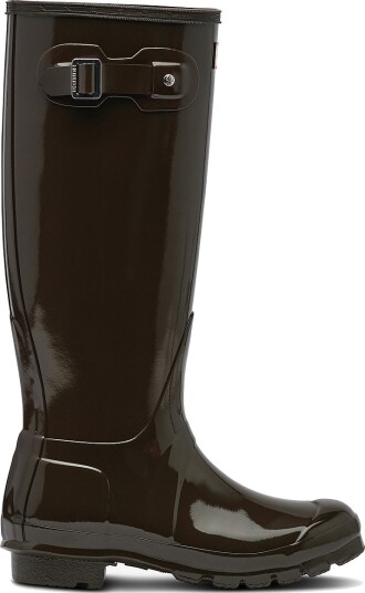 Hunter Womens Original Tall Gloss Boot Brun Hunter Womens Original Tall Gloss Boot Brun