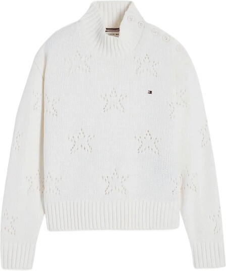 Tommy Hilfiger Chenille High Nk Sweater IVORY PETAL 176