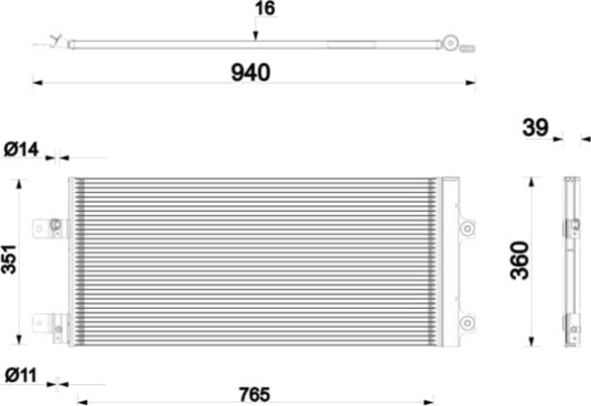 Kondensator, klimaanlegg MAHLE AC 1158 000P