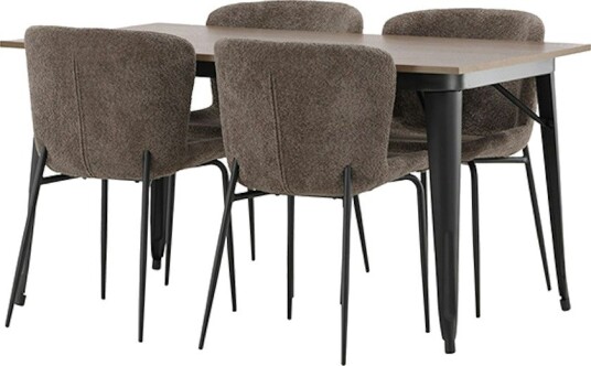 Spisegruppe Venture Home Tempe med 4 Modesto Stoler