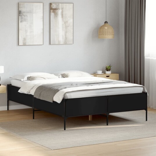  Sengeramme svart 120x190 cm konstruert tre og metall 8721102610073