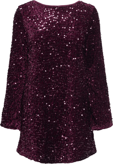ONLY Onlanika Sequins Ls Bow Dress Wvn Cs Burgundy S ONLY Onlanika Sequins Ls Bow Dress Wvn Cs Burgundy S