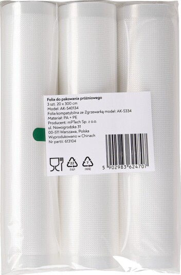 Huslog AK-540234 Vakuumruller 20x300cm 3-pack