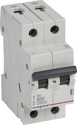 Legrand 6 stk RX³ MCB automatsikring B50 2P 2M 6kA