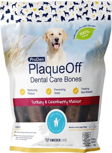 Plaqueoff Dental Care Bones Turkey & Cranberry 482 G