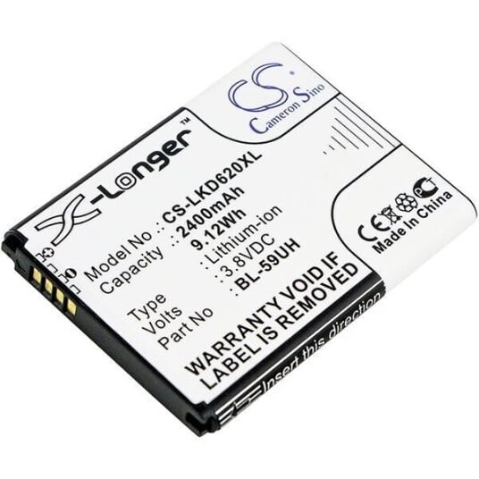 LG Optimus G2 Mini batteri (2400 mAh 3.8 V, Sort)