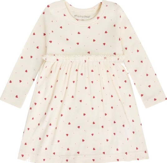 Minymo Body Dress Ls Aop Rib   Cream   80