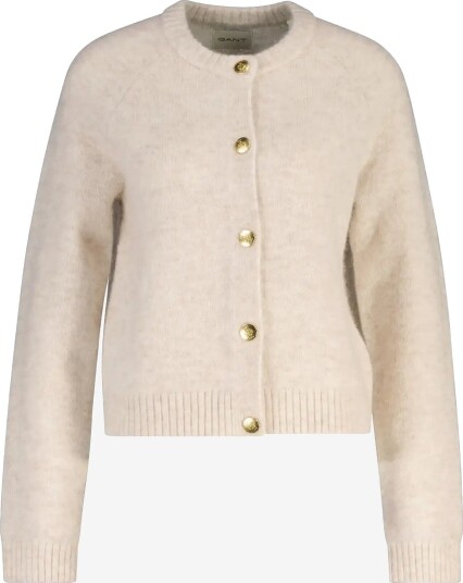 Gant Alpaca Blend C Neck Cardigan LIGHT BEIGE MELANGE XL