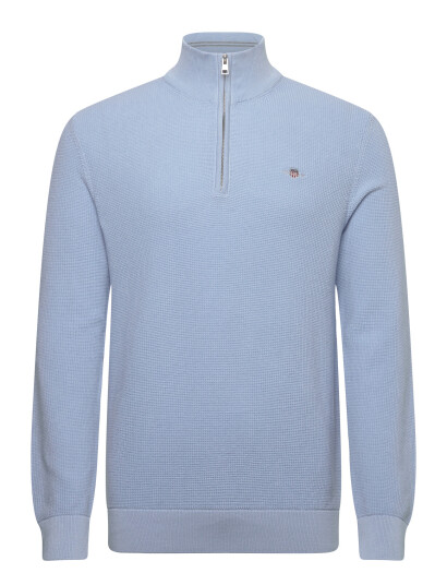 GANT Micro Textured Cotton Half Zip Blue XL GANT Micro Textured Cotton Half Zip Blue XL
