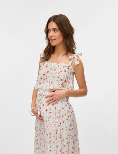 Mamalicious Mlora Lia Strap Wo Top 2F - White - M