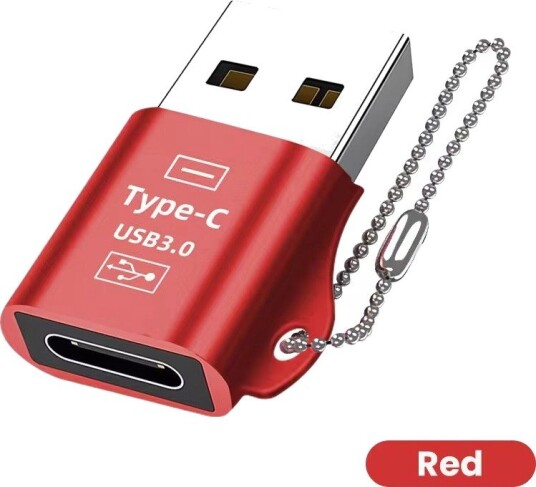 NÖRDIC USB C til OTG USB En mini adapter metall rød