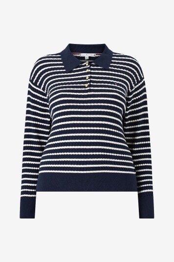 Tommy Hilfiger Curve   Pullover Crv CO Cable Fine GG Rlx Polo   Flerfarget