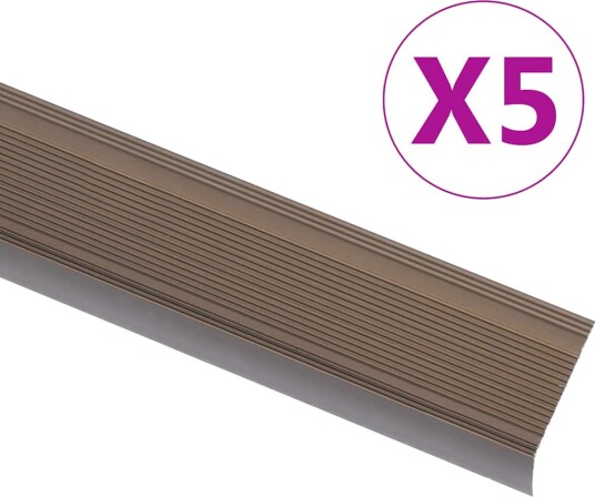 Trappeneser L form 5 stk aluminium 100 cm brun
