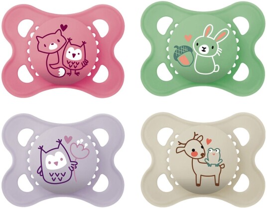 MAM Original Silikon Smokk 0-6m 4-pack Rosa/Neutral
