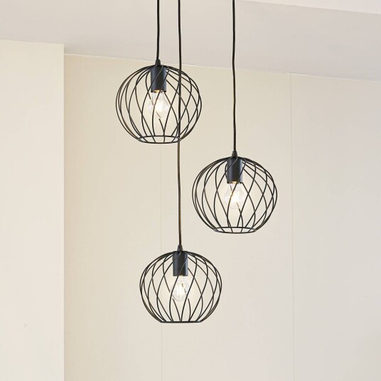 Lindby hengelampe Danika rund Ø 50 cm svart metall Lindby hengelampe Danika rund Ø 50 cm svart metall