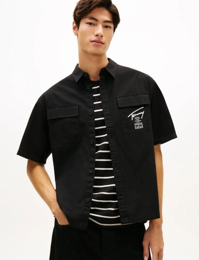 Tommy Jeans Tjm Boxy Skater Shirt Black XXL