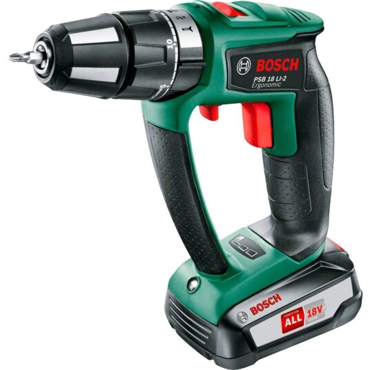 Bosch Ergonomisk Batteridrevet Slagdrill PSB 18 LI-2 18v 2.5ah