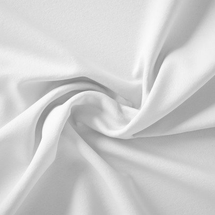 Stoffabrics Swan Solid Bomullslerret Stoff 150cm 021 Hvit 50cm
