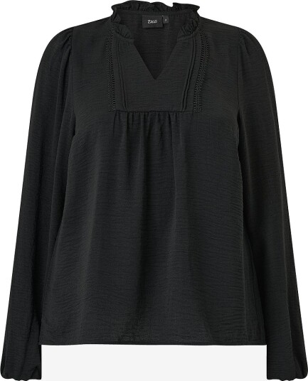 Zizzi Bluse Cawhitney L/S Blouse Svart