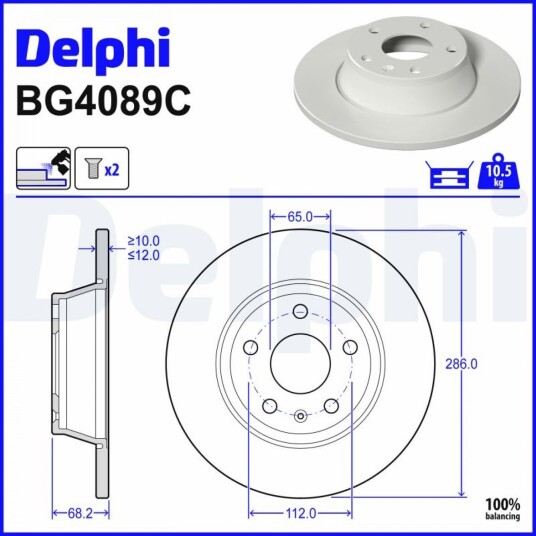 Bremseskive DELPHI BG4089C