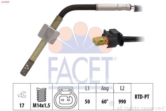 Sensor eksostemperatur FACET 22.0229