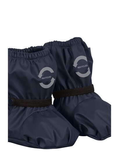 mikk-line Pu Rain Footies W. Fleece - Blue - 80