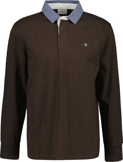Gant Classic Heavy Rugger   BLACK BROWN MELANGE   X3XL