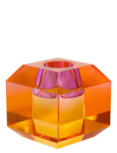 C"est Bon Crystal Candle Holder - Orange - H6CM C"est Bon Crystal Candle Holder - Orange - H6CM