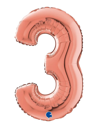 IPK Number Foil 3 Rose Gold 70 Cm   Pink   0