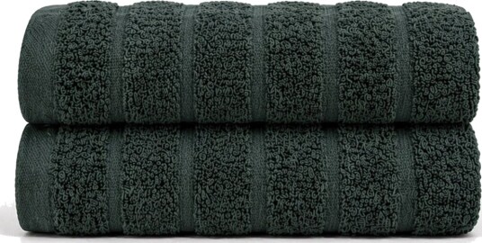 Borg Living Håndklær 2 stk. 100% kjemmet bomull - Myke grønne håndklær 50x100 cm fra