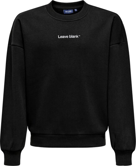 ONLY & SONS Osjtyson Ovz Ls Crew Sweat Lb   Black   134 140
