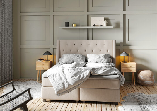 Sengegavl Langham 140 cm Beige