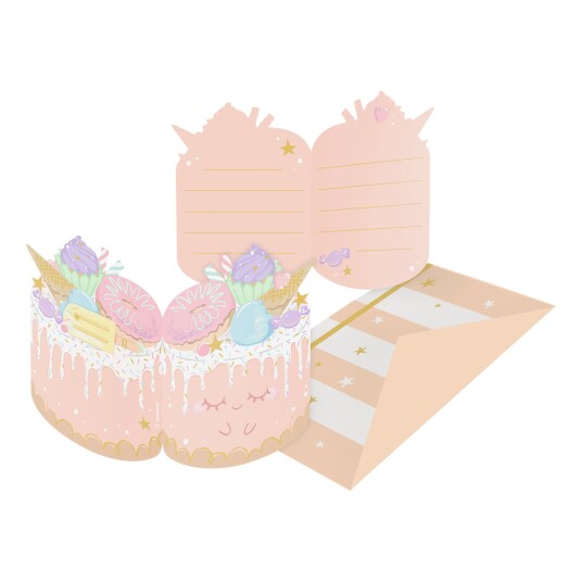 Amscan EU Invitasjonskort Crazy Cake - 8-pakning