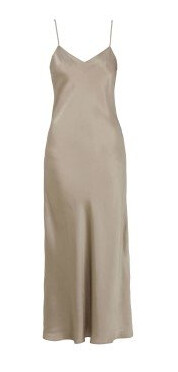 Damella Long Silk Nightdress Svart silke Small Dame