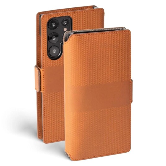 Krusell Samsung Galaxy S22 Ultra Etui Leather Phonewallet Cognac
