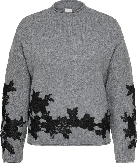 Only Carmakoma   Genser Carlisa Ls Highneck Detail Knt   Grå