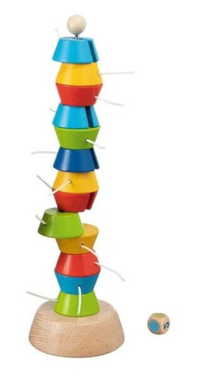 Goki Wooden Wobbling Tower Game 15 pcs.