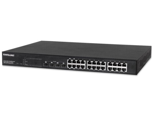 Intellinet 561372, Håndtert, Gigabit Ethernet (10/100/1000), Full Tosidig, Strøm Over Ethernet (Poe), Rack-Montering