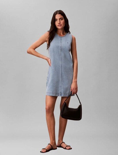Calvin Klein Jeans Slvlss Denim Shift Dress Coastal Blue S