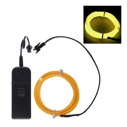 Catsson Int Group LTD El Wire Batteridrevet LED-slynge - Gul