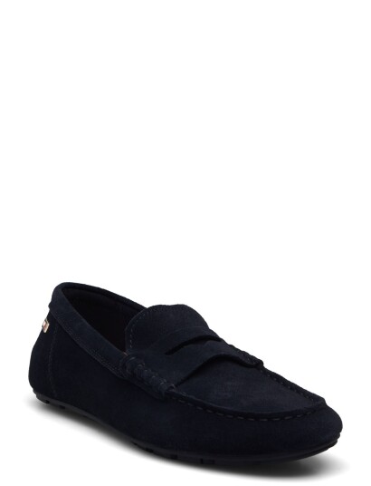 Tommy Hilfiger Flag Soft Suede Driver Loafer Navy 36