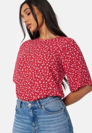 Happy Holly Tris butterfly sleeve blouse Red / Patterned 40/42